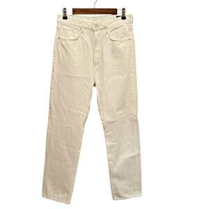 Goldsign Myra Straight Leg High Rise Jean Calla White Womens Size 27